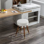 Tabouret de comptoir pivotant à 360° en tissu bouclette, 23,88 po