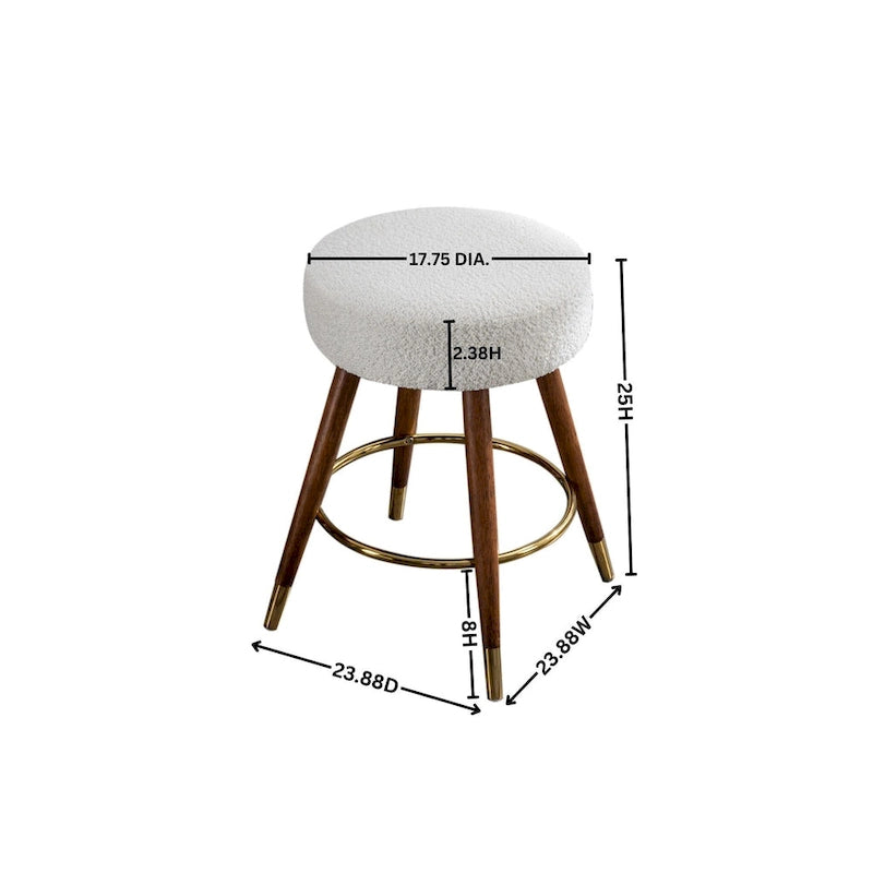 Tabouret de comptoir pivotant à 360° en tissu bouclette, 23,88 po