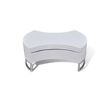 Table basse, design contemporain à rangement rotatif, 81 cm, blanche