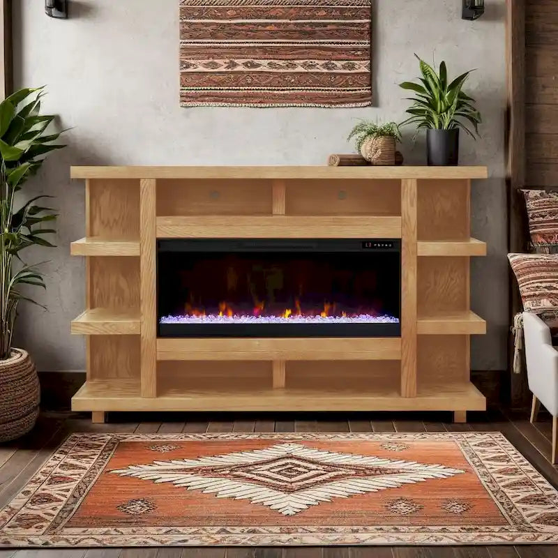Cheminée décorative de 72 pouces avec insert de cheminée électrique
