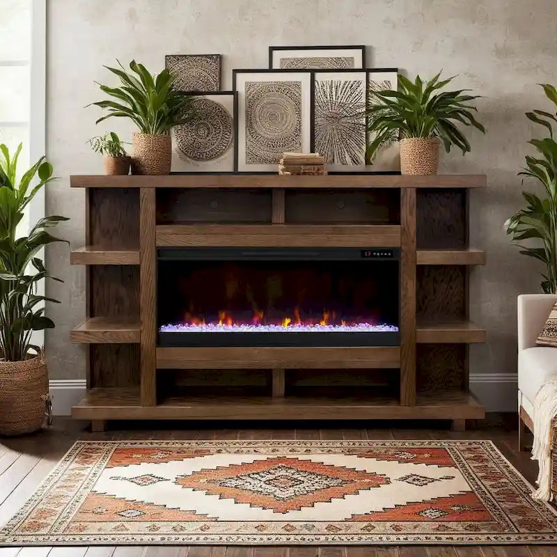 Cheminée décorative de 72 pouces avec insert de cheminée électrique