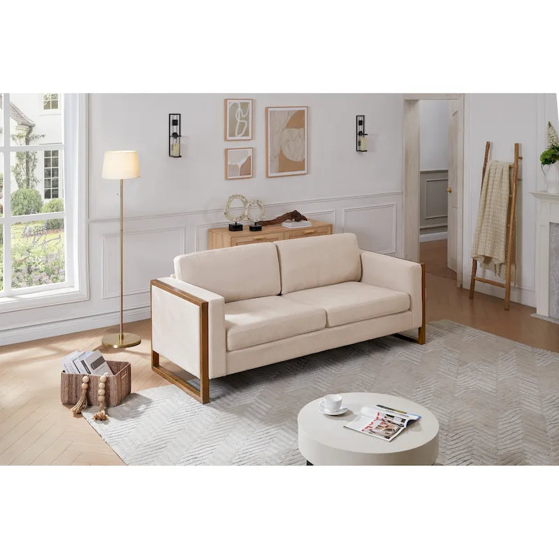 Canapé 3 places Lily Modern 198 cm avec pieds en bois massif