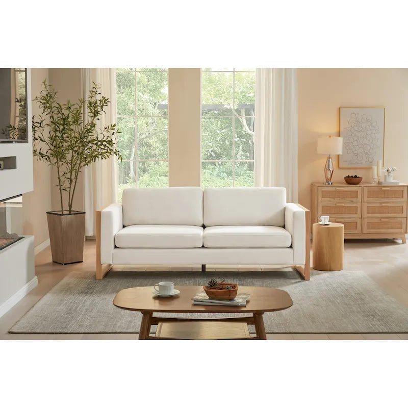 Canapé 3 places Lily Modern 198 cm avec pieds en bois massif