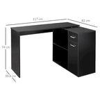 Bureau d'ordinateur moderne en L avec support rotatif et rangement intégré pour bureaux à domicile ou petits espaces