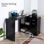 Bureau d'ordinateur moderne en L avec support rotatif et rangement intégré pour bureaux à domicile ou petits espaces