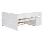 Lit de repos créatif nordique pleine grandeur avec tiroirs et étagères, cadre de lit de rangement pour enfants, adolescents, adultes, gain de place, montage facile