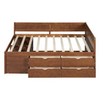 Lit de repos créatif nordique pleine grandeur avec tiroirs et étagères, cadre de lit de rangement pour enfants, adolescents, adultes, gain de place, montage facile