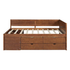 Lit de repos créatif nordique pleine grandeur avec tiroirs et étagères, cadre de lit de rangement pour enfants, adolescents, adultes, gain de place, montage facile