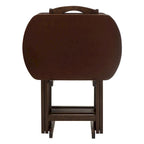 Lot de 5 tables d'appoint pliantes rectangulaires extra larges en noyer