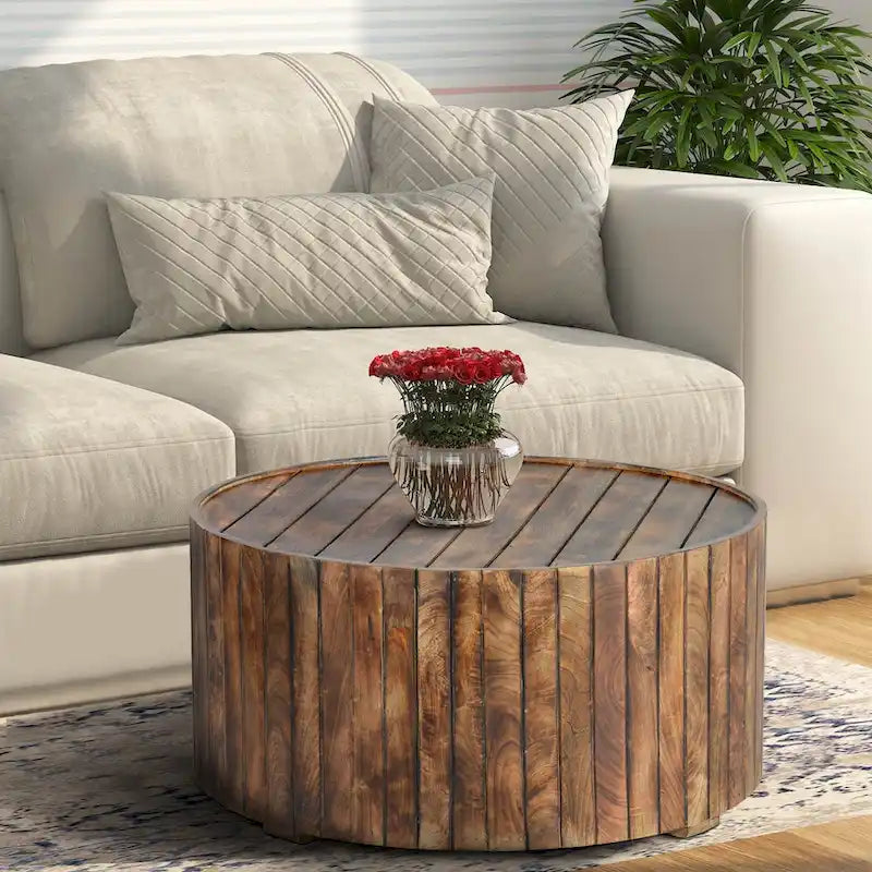 Lit californien moderne en tissu gris et noyer