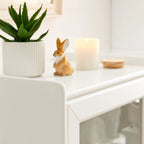 Meuble de rangement de salle de bain moderne avec porte vitrée, deux étagères réglables et tiroir
