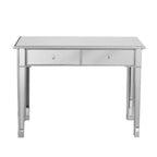 Table d'appoint miroir avec quincaillerie en cristal