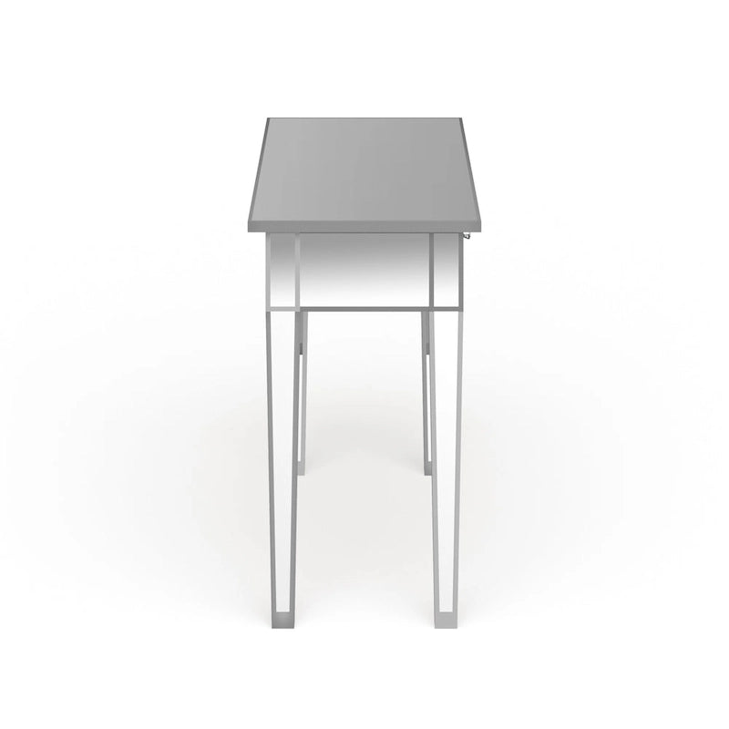 Table d'appoint miroir avec quincaillerie en cristal