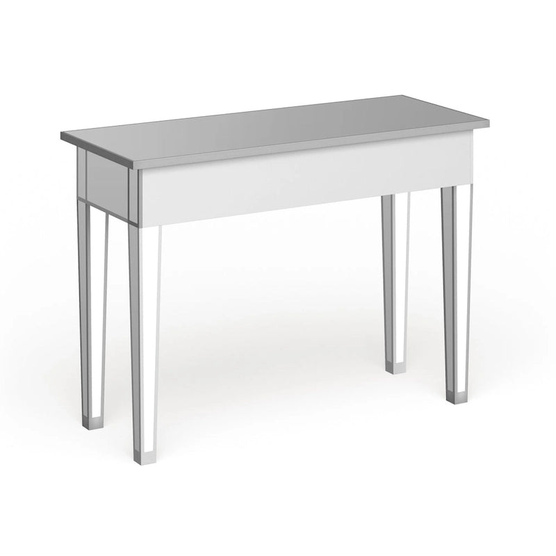 Table d'appoint miroir avec quincaillerie en cristal