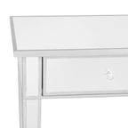 Table d'appoint miroir avec quincaillerie en cristal