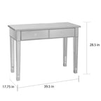 Table d'appoint miroir avec quincaillerie en cristal