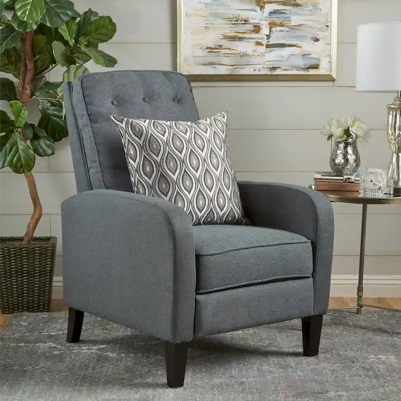 Fauteuil inclinable en tissu capitonné