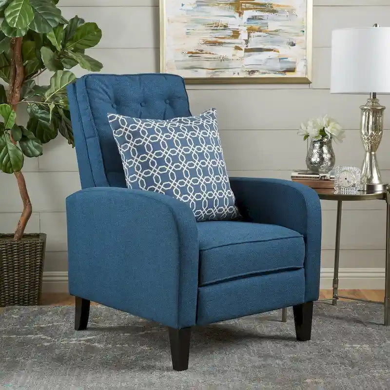 Fauteuil inclinable en tissu capitonné