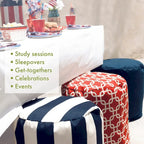 Pouf ottoman intérieur/extérieur Chevron 40x40x43 cm