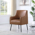 Fauteuil d'appoint moderne en tissu tissé avec pieds en métal noir mat