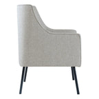 Fauteuil d'appoint moderne en tissu tissé avec pieds en métal noir mat