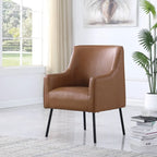 Fauteuil d'appoint moderne en tissu tissé avec pieds en métal noir mat