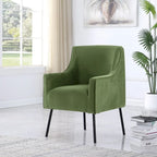 Fauteuil d'appoint moderne en tissu tissé avec pieds en métal noir mat