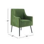 Fauteuil d'appoint moderne en tissu tissé avec pieds en métal noir mat