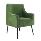 Fauteuil d'appoint moderne en tissu tissé avec pieds en métal noir mat