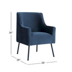 Fauteuil d'appoint moderne en tissu tissé avec pieds en métal noir mat