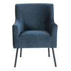 Fauteuil d'appoint moderne en tissu tissé avec pieds en métal noir mat