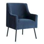 Fauteuil d'appoint moderne en tissu tissé avec pieds en métal noir mat