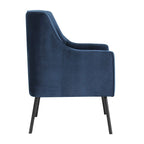 Fauteuil d'appoint moderne en tissu tissé avec pieds en métal noir mat