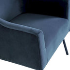 Fauteuil d'appoint moderne en tissu tissé avec pieds en métal noir mat
