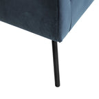 Fauteuil d'appoint moderne en tissu tissé avec pieds en métal noir mat
