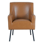 Fauteuil d'appoint moderne en tissu tissé avec pieds en métal noir mat