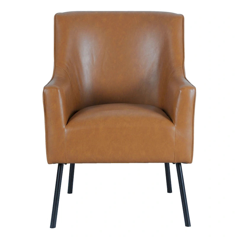 Fauteuil d'appoint moderne en tissu tissé avec pieds en métal noir mat