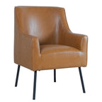 Fauteuil d'appoint moderne en tissu tissé avec pieds en métal noir mat