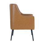 Fauteuil d'appoint moderne en tissu tissé avec pieds en métal noir mat