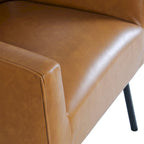 Fauteuil d'appoint moderne en tissu tissé avec pieds en métal noir mat