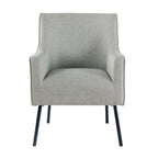 Fauteuil d'appoint moderne en tissu tissé avec pieds en métal noir mat