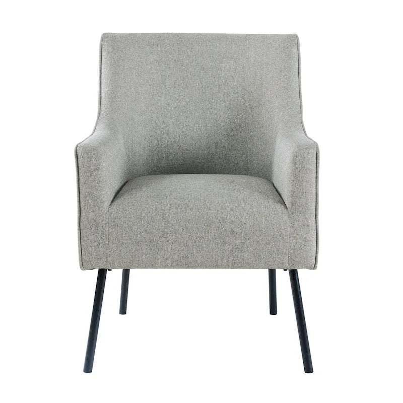 Fauteuil d'appoint moderne en tissu tissé avec pieds en métal noir mat