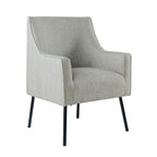 Fauteuil d'appoint moderne en tissu tissé avec pieds en métal noir mat