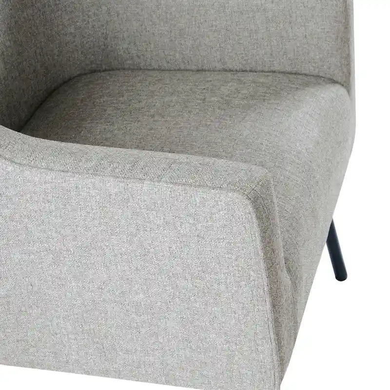 Fauteuil d'appoint moderne en tissu tissé avec pieds en métal noir mat