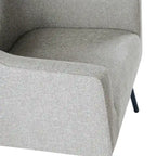Fauteuil d'appoint moderne en tissu tissé avec pieds en métal noir mat