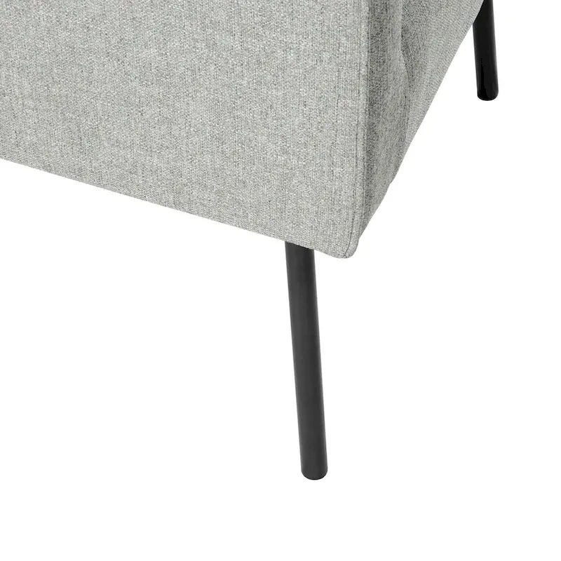 Fauteuil d'appoint moderne en tissu tissé avec pieds en métal noir mat