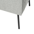 Fauteuil d'appoint moderne en tissu tissé avec pieds en métal noir mat
