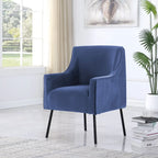 Fauteuil d'appoint moderne en tissu tissé avec pieds en métal noir mat