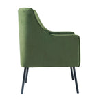 Fauteuil d'appoint moderne en tissu tissé avec pieds en métal noir mat