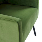 Fauteuil d'appoint moderne en tissu tissé avec pieds en métal noir mat
